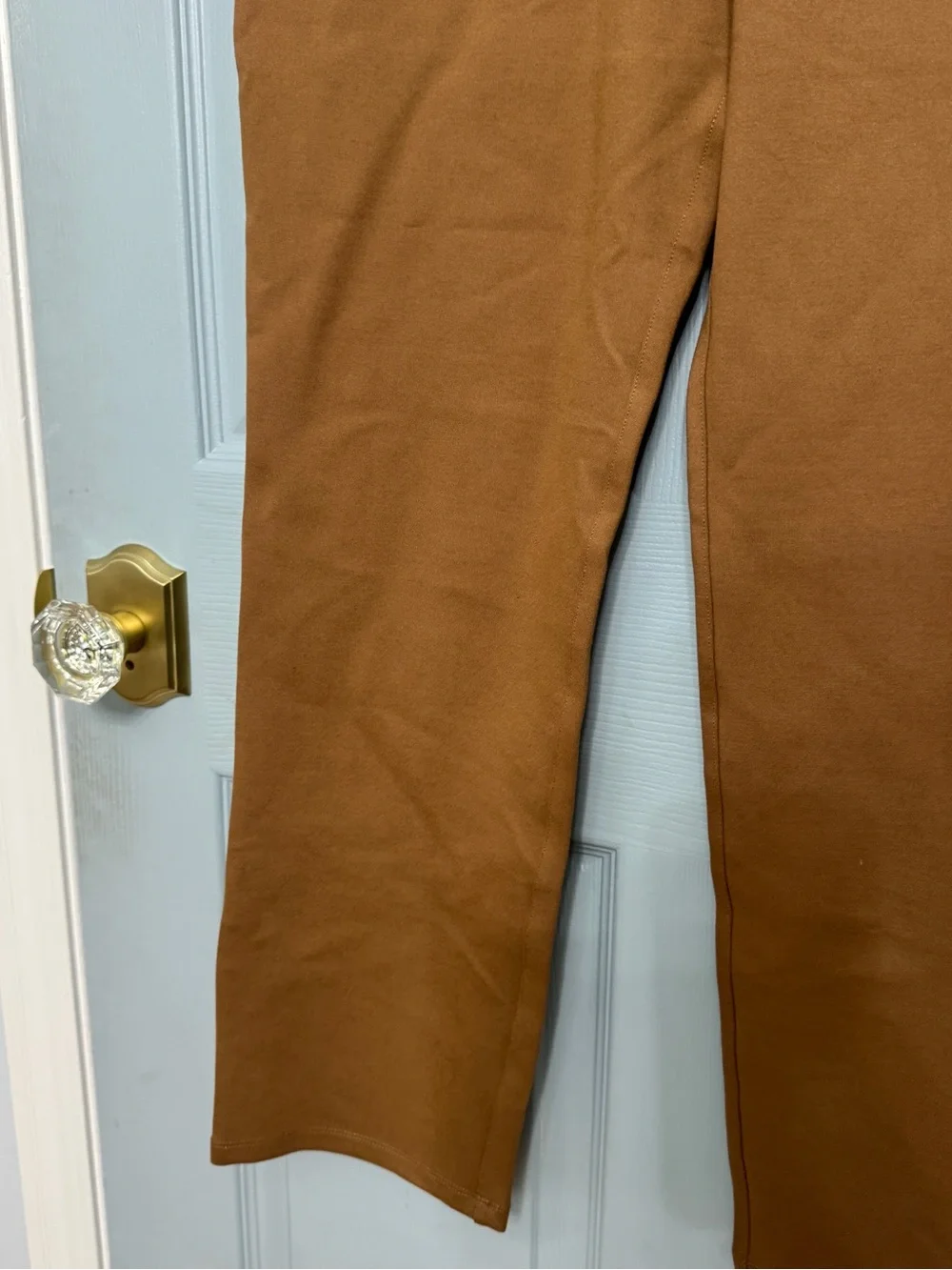 Quince Women’s Ultra Stretch Ponte Straight Leg Pants Medium Roasted Pecan Brown